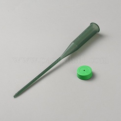 キャップ付きプラスチック製伸縮式ステムウォーターチューブ  フラワーアレンジメント用  シーグリーン  29.9cm&nbsp;DIY-WH0899-655B