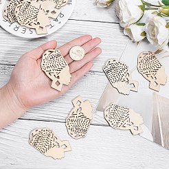Undyed Wood Big Pendants&nbsp;WOOD-PH0008-35