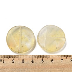黄色いチェリークォーツのガラスビーズ  ナゲット  30x30x8.5~10mm  穴：1.2mm&nbsp;G-B070-18A