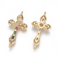 Brass Micro Pave Cubic Zirconia Links&nbsp;ZIRC-O034-16G