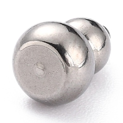 変色しない304ステンレススチールビーズ  ドリルなし/穴なしビーズ  ヒョウタン  ステンレス鋼色  9.4x5.8mm&nbsp;X-STAS-B011-05B-P