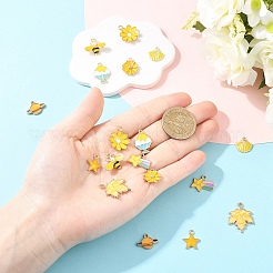 18Pcs 9 Styles Alloy Enamel Pendants&nbsp;ENAM-YW0006-51