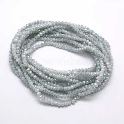 Electroplate Imitation Jade Glass Bead Strands&nbsp;X-EGLA-J047-3x2mm-F04