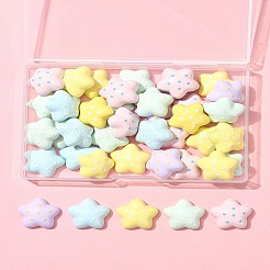40 個のプラスチックカボション  スポットチャーム  ミックスカラー  スター  19.5x20x8mm  40個/セット&nbsp;MACR-FS0002-20