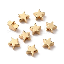 真鍮ビーズ  ニッケルフリー  スター  ゴールドカラー  5.5x6x3mm  穴：1.2mm&nbsp;KK-WH0047-79B-G