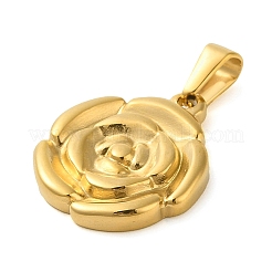 304ステンレスペンダント  花のチャーム  ゴールドカラー  23.5x20x3mm  穴：7.5x3.5mm&nbsp;STAS-R229-22G