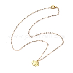 雲の顔の合金と真鍮のペンダントネックレス  アズキチェーンネックレス  ゴールドカラー  17.40インチ（442mm）&nbsp;NJEW-JN04907