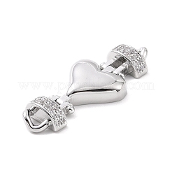 Eco-friendly Rack Plating Brass Micro Pave Clear Cubic Zirconia Connector Charms&nbsp;KK-F843-05P