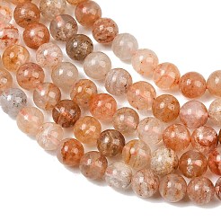 天然千層ファントムクォーツ／層状ロドライトクォーツビーズ連売り  スムーズなラウンド  6.5mm  穴：0.7mm  約60~61個/連  15.55''~15.75''（39.5~40センチメートル）&nbsp;GG-CBAEB04-A01-6mm-A