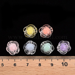 透明なアクリルビーズ  二層ビーズ  花  ミックスカラー  11x11x11mm  穴：2mm  約826個/500g&nbsp;TACR-S152-20A