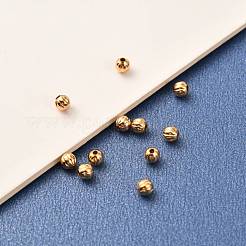真鍮ビーズ  長持ちメッキ  カドミウムフリー＆ニッケルフリー＆鉛フリー  カボチャ  18KGP本金メッキ  3mm  穴：0.9mm&nbsp;X-KK-F824-103G