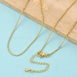 1.5mm真鍮ボールチェーンネックレス  鉛フリー＆カドミウムフリー  長持ちメッキ  ラックめっき  18KGP本金メッキ  17.80インチ（45.2cm）&nbsp;NJEW-Z097-03G
