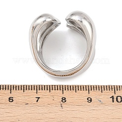 304ステンレススチールカフオープンリング  イオンプレーティング（ip）  18KGP本金メッキ  ステンレス鋼色  7.5~27.5mm  usサイズ7 1/2(17.7mm)&nbsp;RJEW-D336-03P