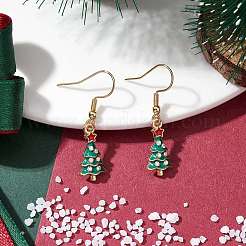5ペア 5スタイル クリスマスツリー 合金 エナメル ダングル イヤリング  女性用304ステンレススチールイヤリング  ミックスカラー  32~39x9~16mm  1ペア/スタイル&nbsp;EJEW-JE05828