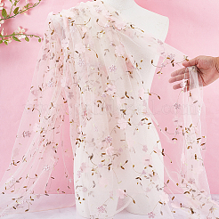 2ヤードの布  ウェディングドレスの衣服アクセサリー  花柄  ラベンダー  1300~1660x0.1mm&nbsp;DIY-HY0001-46C