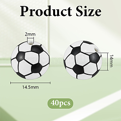 40Pcs Printed Round Silicone Focal Beads&nbsp;SIL-OC0001-24E