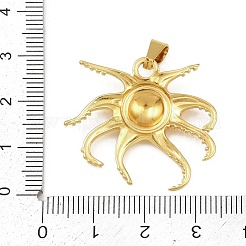 海をテーマにした304ステンレススチールペンダント  ゴールドカラー  タコ  27x31x4mm  穴：6x3mm&nbsp;STAS-K315-01A-G