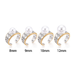 Hollow Leaf Brass Cuff Ring Settings&nbsp;KK-T076-72P