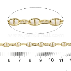 イオンプレーティング（IP）304ステンレススチールアンカーチェーン  オーバル  ハンダ付け  スプールで  18KGP本金メッキ  7x4x1mm  10 m /ロール&nbsp;CHS-H029-03G