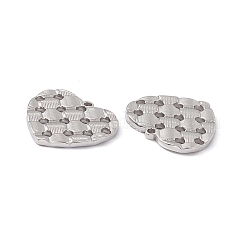 変色しない304ステンレススチールペンダント  ハートチャーム  ステンレス鋼色  19.5x20x2mm  穴：1.2mm&nbsp;STAS-K242-06P