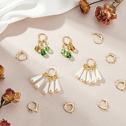 12Pcs 3 Style Brass Hoop Earring Findings&nbsp;KK-BC0012-37
