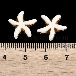 海をテーマにしたスプレー塗装された不透明アクリルビーズ  模造シェル  ヒトデ  14x14x5mm  穴：1.5mm  約1515個/500g&nbsp;ACRP-F003-02H