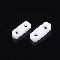 2穴不透明ガラスシードビーズ  長方形  ホワイト  4.5~5x2x1~1.5mm  穴：0.5~0.8mm&nbsp;SEED-S023-04C