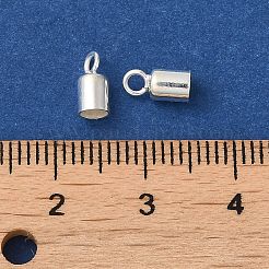 925スターリングシルバーコードエンドパーツ  エンドキャップ  コラム  銀  7.5x3.5mm  穴：1.8mm  内径：3mm&nbsp;STER-P055-02B-S
