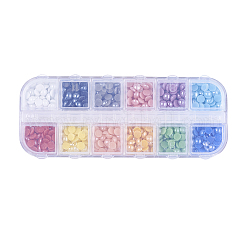12 Colors Pearlized Plated Handmade Porcelain Cabochons&nbsp;PORC-JP0001-14-5mm