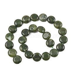 天然台湾ヒスイのビーズ連売り  フラットラウンド  15~15.5x6mm  穴：0.8~1mm  約26個/連  15.55~15.71インチ（39.5~39.9cm）&nbsp;G-L648-B01-15mm-01