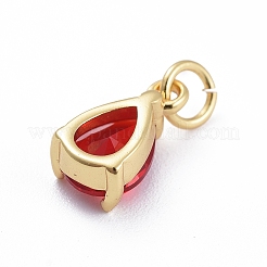 Brass Micro Pave Cubic Zirconia Pendants&nbsp;ZIRC-E164-64G-A