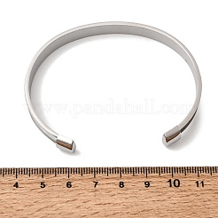 304 Stainless Steel Grooved Open Cuff Bangle Making&nbsp;BJEW-H644-01P