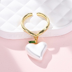 Brass Enamel Open Cuff Rings for Women&nbsp;RJEW-U057-21G