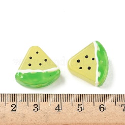 焼き絵の具、ガラス、エナメル、ビーズ  スイカ  きいろ  19x20.5x8.5~9.5mm  穴：1.6mm&nbsp;LAMP-C019-02C