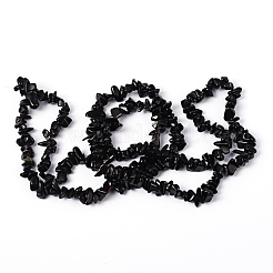 Natural Obsidian Chip Bead Strands&nbsp;X-F079
