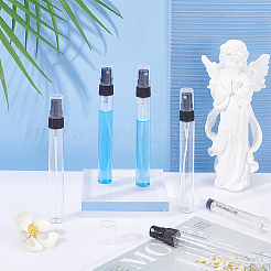 ガラスサンプル香水スプレーボトル  プラスチック製キャップ付き  トラベルファインミストアトマイザー  詰め替え式ボトル  2ml 使い捨てプラスチックスポイトと漏斗ホッパー付き  ブラック  11.7cm  容量：10ml（0.34fl.oz）  25pc&nbsp;MRMJ-BC0003-44A