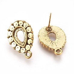 Tibetan Style Stud Earring Settings&nbsp;TIBE-A21356-AG-FF