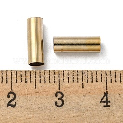 真鍮製チューブビーズ  鉛フリー＆カドミウムフリー  コラム  ライトゴールド  10x3.5mm  穴：3mm&nbsp;KK-Z045-04A-KCG