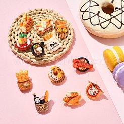 パンをテーマにした樹脂ピン12個、12スタイル  バックパック用合金ラペルピンバック  混合図形  ミックスカラー  17.5~31.5x19.5~33.5mm  1個/スタイル&nbsp;JEWB-CJ0003-09