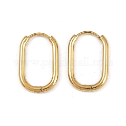 304ステンレススチール製オーバルフープピアス  ゴールドカラー  19x12x2mm&nbsp;X-EJEW-K268-36G