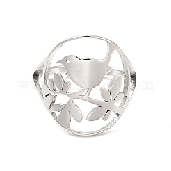 Non-Tarnish 304 Stainless Steel Bird Adjustable Ring for Women&nbsp;RJEW-L107-034P
