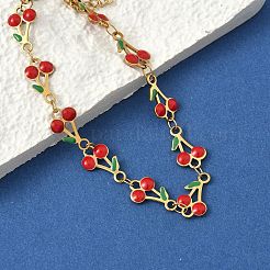 304 Stainless Steel Enamel Link Bracelets for Women&nbsp;BJEW-K226-16G