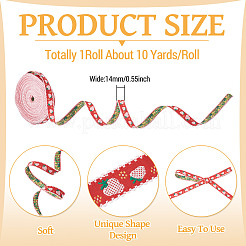 10Yards Polyester Strawberry Ribbon&nbsp;OCOR-TA0003-62A