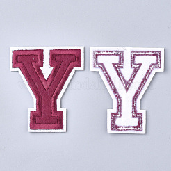 機械刺繍布地アイロンワッペン  マスクと衣装のアクセサリー  アップリケ  文字L  文字.y  56x47.5x1.5mm&nbsp;FIND-T030-064-Y