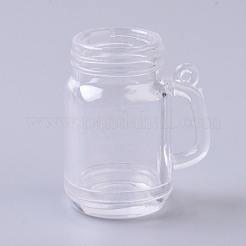 透明なプラスチック製の大きなペンダント  カップ  DIYキーチェーン作成用  透明  38.5x33x23.5mm  穴：1.5mm&nbsp;KY-WH0018-07