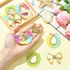 10個 5スタイル合金、紙ペンダント付き  ミックスカラー  43~56x41~63.5mm  穴：1.2~18mm  2個/スタイル&nbsp;FIND-CJ0004-51