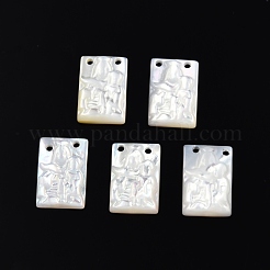 ナチュラルホワイトシェルチャーム  聖母マリアの長方形  12x8x2mm  穴：1mm&nbsp;SSHEL-N003-140