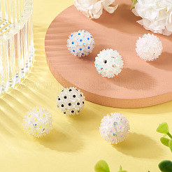 6Pcs 6 Colors Handmade Polymer Clay Rhinestone with Resin Daisy Flower&nbsp;CLAY-TA0001-97