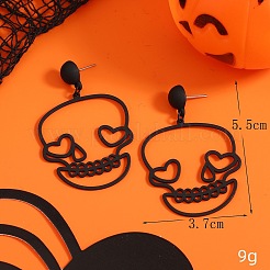 Brass Skull Dangle Stud Earrings&nbsp;WO0329