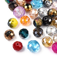 ガラスビーズ  多面カット  混合スタイル  ミックスカラー  4~10x3.5~8mm  穴：1.5~2mm  約140~160個/100g&nbsp;GLAA-T029-20